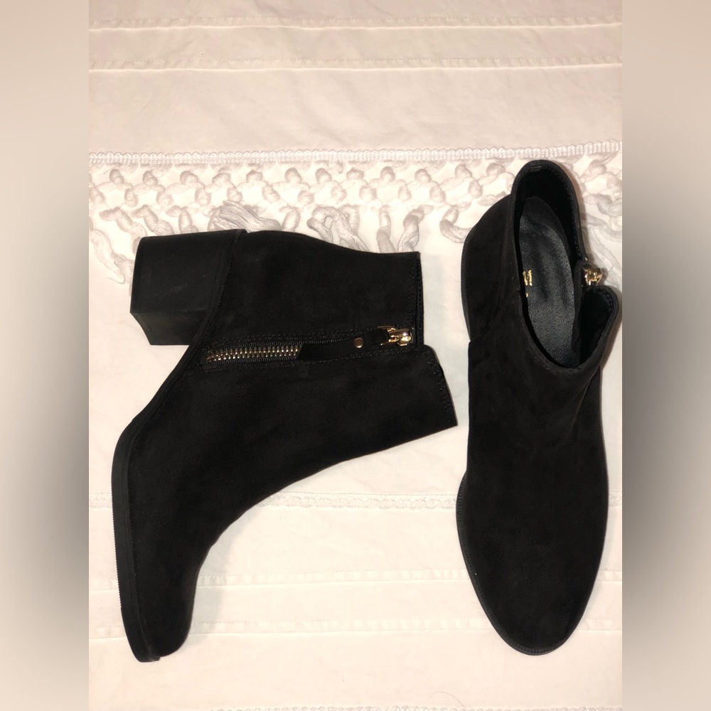 H&M Black Suede Booties